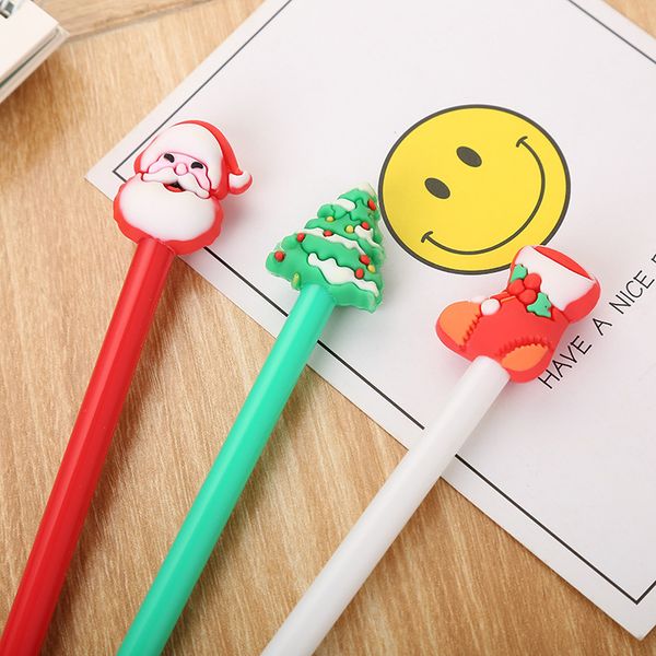 

40 pcs creative santa claus neutral pen cartoon three-dimensional silica gel student gift prize office signature pen