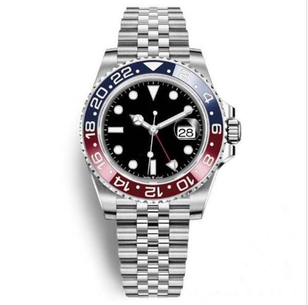 

2020 gmt ceramic bezel mens mechanical stainless steel automatic movement watch luxury sports self-wind jubilee master watches wristwatches, Slivery;brown