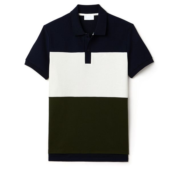 

crocodile mens designer polo shirts version fashion luxury crocodilo france brand regular slim fit 2 color block high quality, White;black