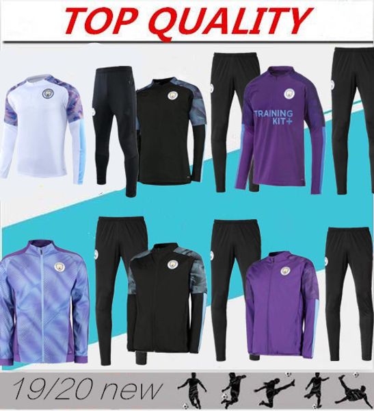 

2019 kun aguero soccer training suit football shirts sweater 19/20 sterling de bruyne g.jesus soccer tracksuit jogging jacket chandal, Black;yellow