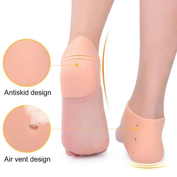 

silicone heel protector relieves foot heels pain anti-cracking feet cover