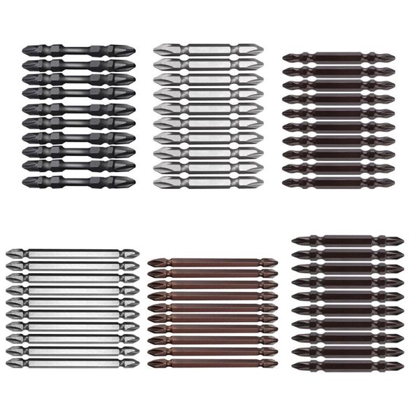 

10pcs double end screwdriver bits slotted antislip ph2 electric impact k4ua