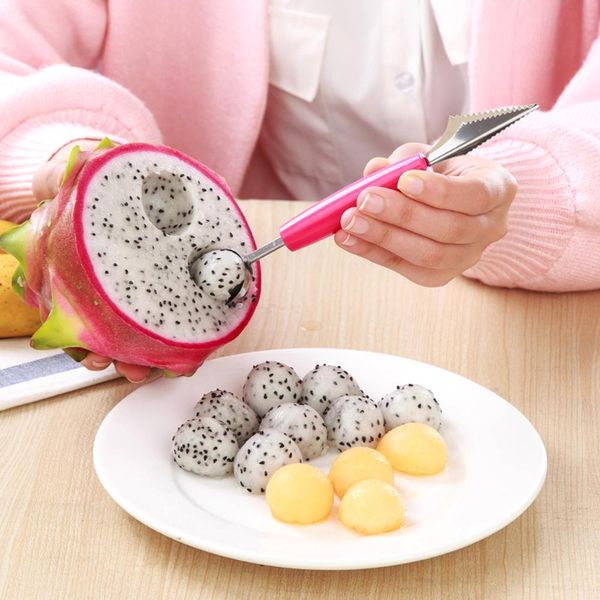 

2 in1 dual-head fruit ball carving knife fruit waterlemon scoop melon digger fruit potato baller ice cream platter spoon