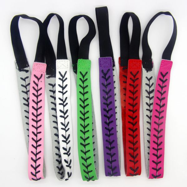 

2022 europe and america new design headband red stitching yellow softball leather headband wholesale sports, Silver