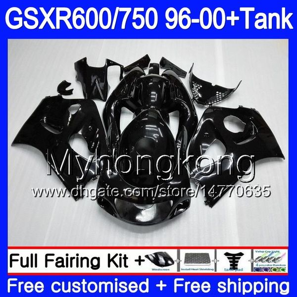 

body +tank for suzuki srad gsxr 750 600 gsxr600 96 97 98 99 00 291hm.5 gsxr-600 gsxr750 all gloss black 1996 1997 1998 1999 2000 fairings