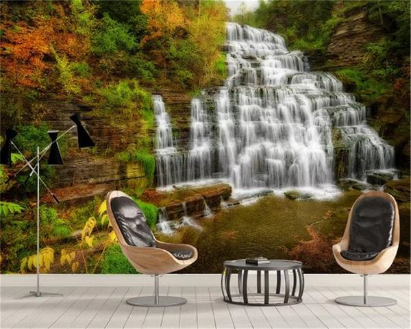 Bela Grande Waterfall 3D HD Wallpaper Clear and Indoor alta-Grade papel impermeável confortável decoração parede