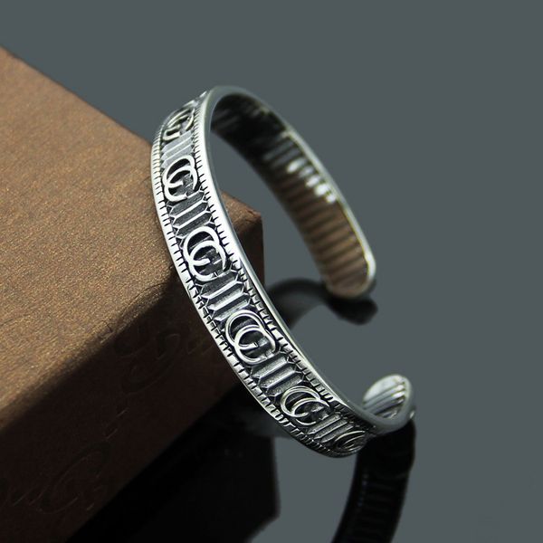 

316l титана стали ювелирные изделия оптовая букву g в полоску открыть braceletbangles пару ретро любовь браслет ювелирных изделий подарок, Black