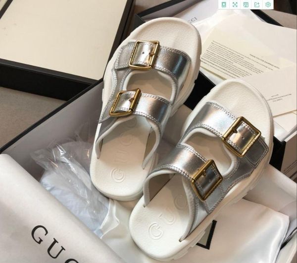 

2020 summer women's new thick bottom sandals classic slipper leather wholesale retail outdoor indoor ing