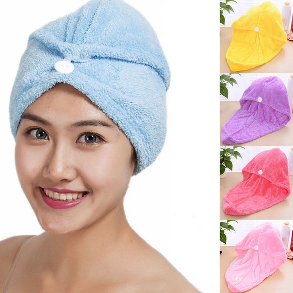 

lady girl quick dry ванна голова wrap hat женская сушка для волос полотенце коралловый бархатный макияж косметика cap купальный инструмент f