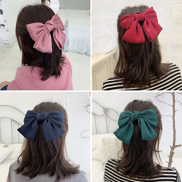 2019 Women Silk Bow Knot Hair Barrettes Hair Pins Decorative