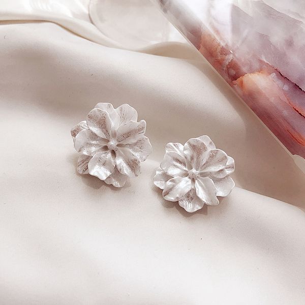 

fashion drop glaze white enamel korean drop earrings irregular geometric round square for women girls oorbellen aretes de mujer, Silver