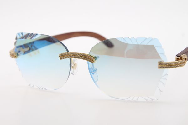

with driving 2020 mirror glasses wood glasses gold sunglasses big wooden woman man carved blue stones lens wholesale rimless hdape, Slivery;brown