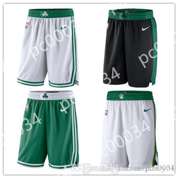 

2020 men's boston celtics kelly green black white basketball icon#13;edition swingman shorts basketball shorts city nba jersey