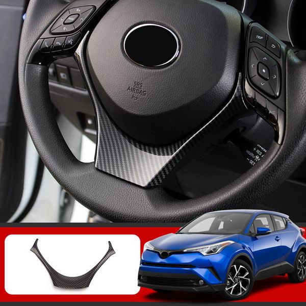 

car styling 1pcs abs plastic interior steering wheel u shape decoration cover trim for toyota c-hr chr 2016 2017 2018