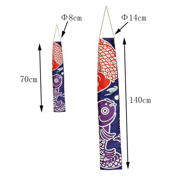

1 pcs 70/140cm japanese carp windsock streamer fish flag banner sushi restaurant hanging decor
