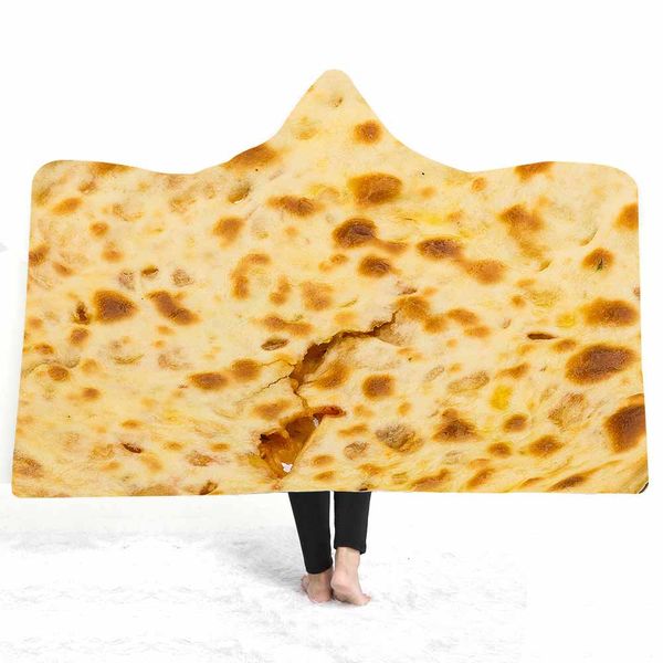 

mexican tortilla hoodie blanket coral fleece hooded blanket spring warm travel airplane sofa bed throw for adults home