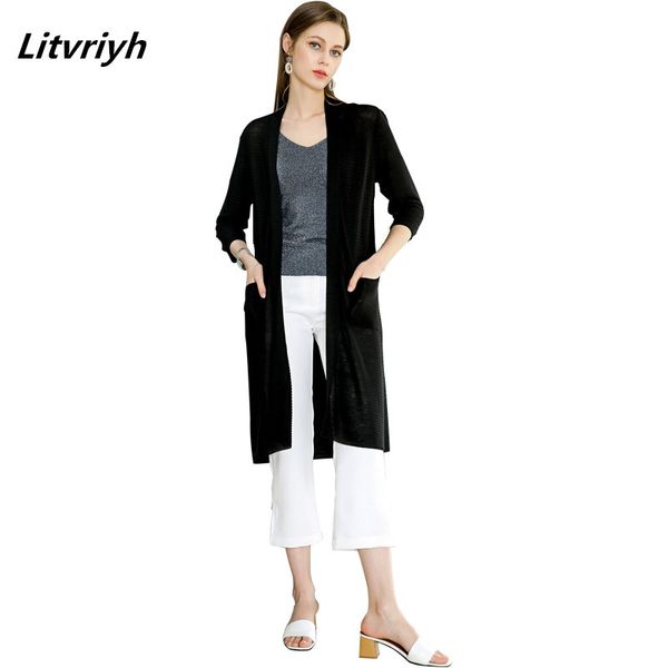 

litvriyh knitted sweater women cardigan summer thin sun protection clothing female cardigan women sweater coat jumper pull femme, White