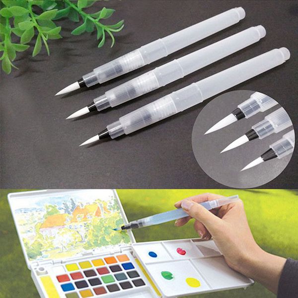 

3шт / набор рисования картина иллюстрации pen refillable воды кисть чернила перо для каллиграфии акварель дать supplies 3-х размеров