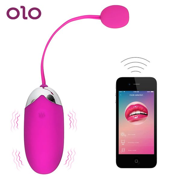 OLO APP Bluetooth 12 Speed Vibrator Vibrating Egg Wireless Remote Control Vagina Massage Sex Toys for Women Masturbation MX191228