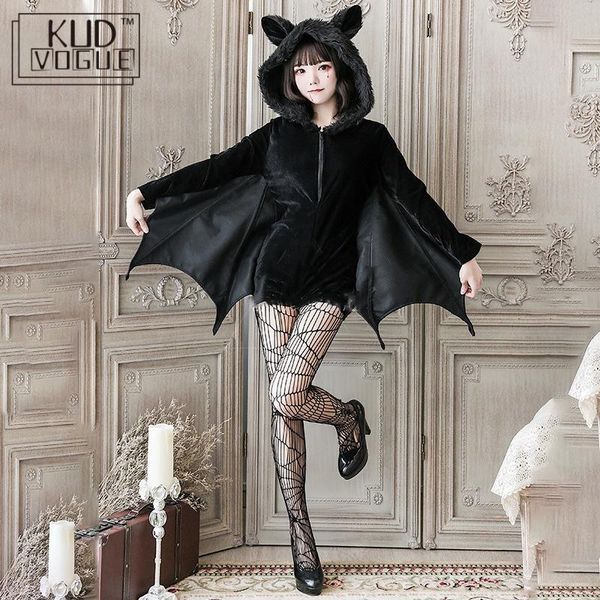 

halloween black vampire bat cosplay costume woman black evil horror hooded vampire bat sleeve cosplay halloween costumes cos, Silver