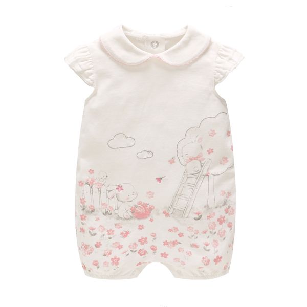 

vlinder baby girls bodysuits baby girl clothes newborn bodysuits jumpsuit snug short sleeves infant flowers printing jumpsuit, Blue
