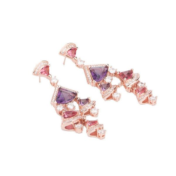 

дизайнерская мода мотаться серьги женские роскошные повседневные шарм серьги девушки розовые серьги изысканные свадебные украшения подарок п, Silver