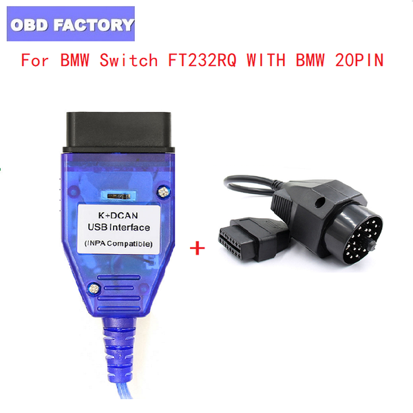 

k dcan ftdi ft232rq with switch for obd2 scanner obd 2 obd2 car diagnostic auto tool +20pin for