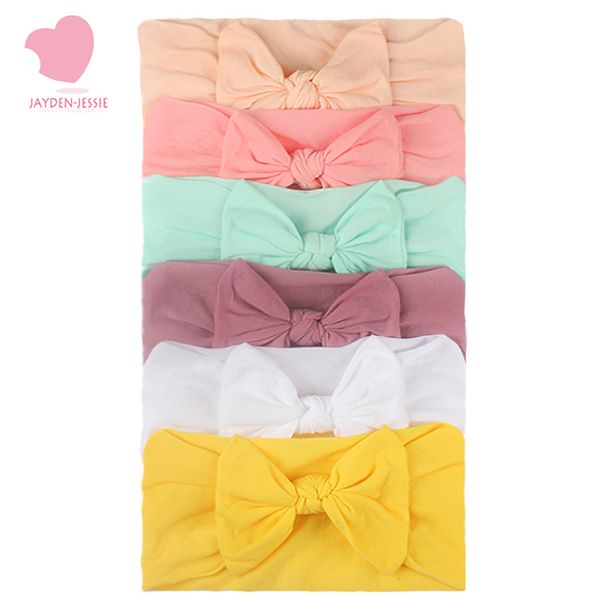 

6pcs soft nylon bow elastic broadside baby headdress cute fashion decorative baby hairband girls accessories 8 sets of color mix, Slivery;white