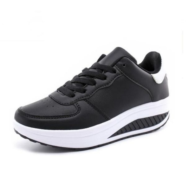 Venda quente-fitness sapatos esporte feminino para mulheres balanço cunhas plataforma Zapatos mujer treinadores lona feminino tonificação