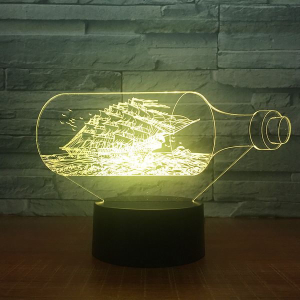 

seven neon]colar bottle bottle wine bottle acrylic 7colors desk lamp 3d novelty led night light millennium falcon light