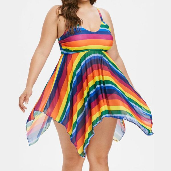 

bikini tankini beach padded bathing colorful striped dress briefs suit swimwear bathing suit women high waist bikini set 30