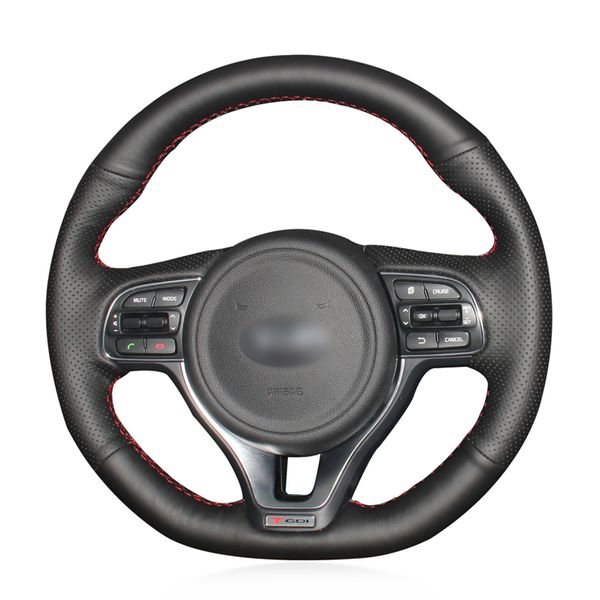 

diy black pu micro fiber leather car steering wheel cover for kia k5 optima 2016 2017 2018 sportage kx5 2016 2017 2018 2019