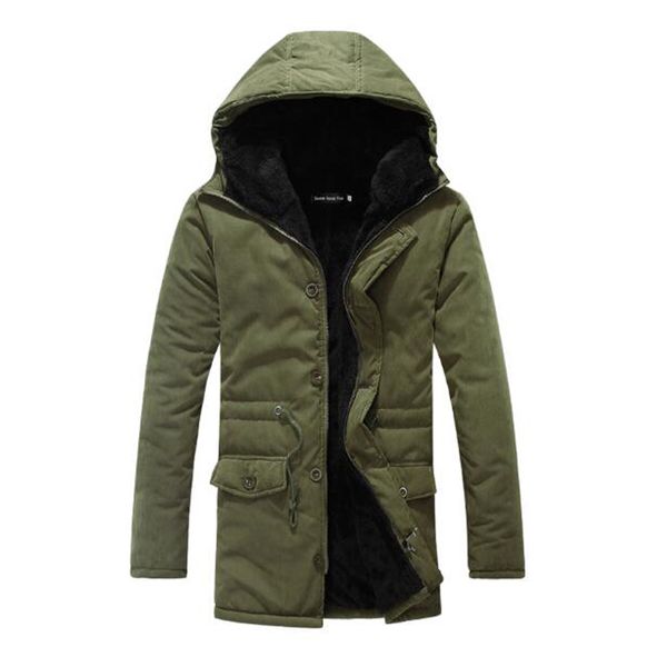 

2016 new sale fashion winter jackets mens cotton slim fit snow parkas warm thick men coats student jacket, Black