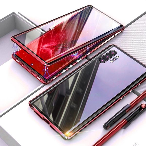 

магнитный адсорбция металлический телефон чехол для samsung галактика s8 s9 s10 plus s10e 5g стеклянная крышка магнита для a70 a10 a30 a50 a