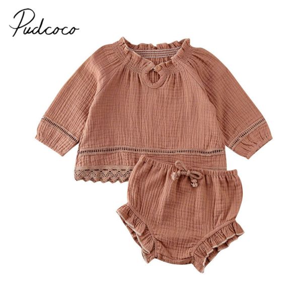 

2020 baby spring autumn clothing toddler baby girl long sleeve t-shirt ruffle shorts pants clothes tracksuit, White