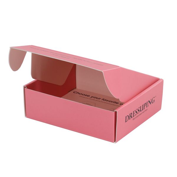 

pink cosmetics products carton corrugated packaging shipping customized printing logo ziplock closure mailing shipping boxes