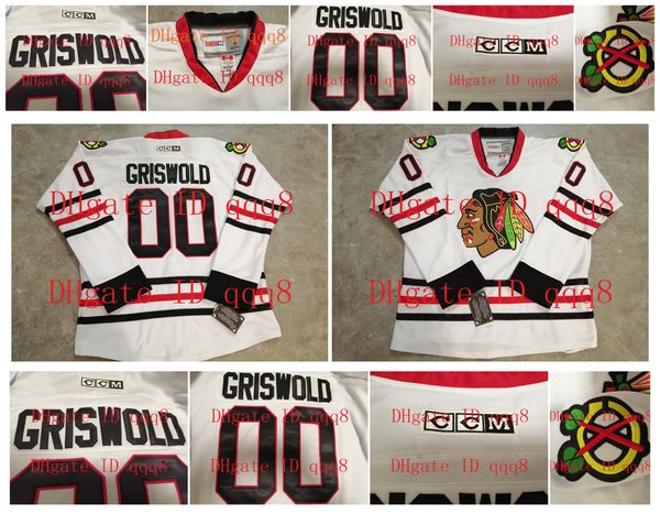 

vintage chicago blackhawks jerseys 00 clark griswold jersey ice hockey ccm authentic stitched jerseys white mix order, Black;red