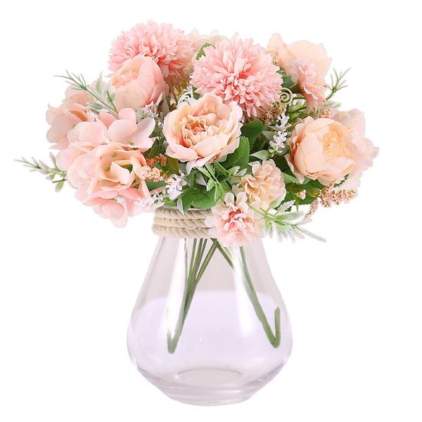 

artificial fake western rose flower peony bridal bouquet wedding home decor artificial flowers valentines day gift