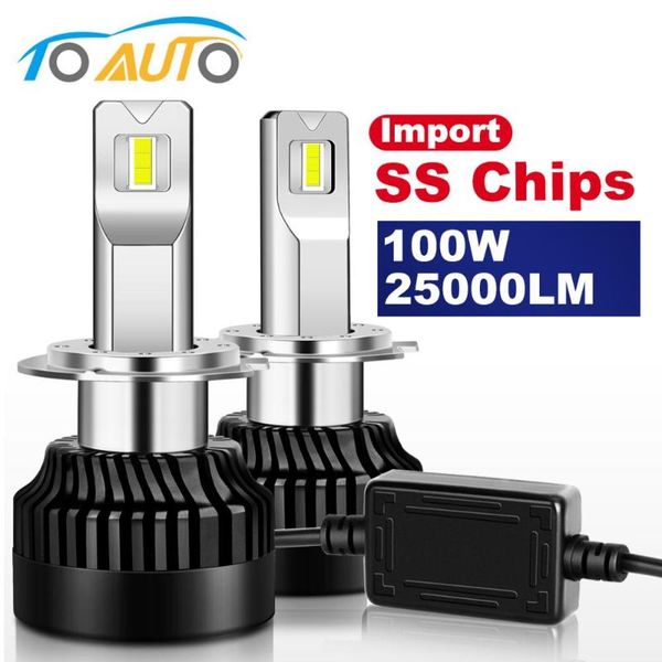 

2pcs h7 led bulb 25000lm car lights h1 h8 h11 9005 hb3 9006 hb4 canbus real 80w auto car headlight lamp 9012 hir2 ss chips 6000k