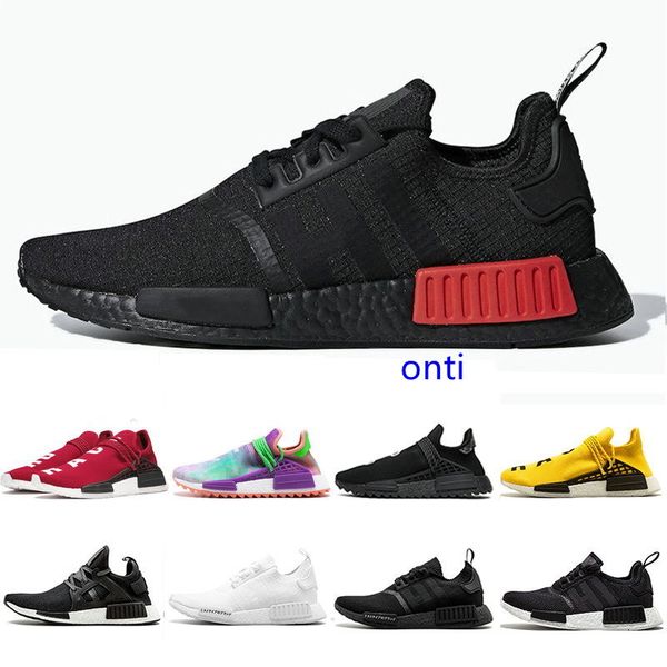 

2020 bred r1 human race xr1 mens running shoes pharrell williams oreo og classic men women mastermind sports trainers designer sneakers, Black