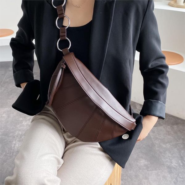 

vintage pu leather crossbody for women 2019 new small solid color spliced shoulder messenger bag lady chest bags handbags brown