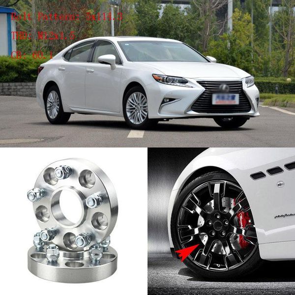 

4pcs 1" wheel spacers adapters 5 lug 5x4.5"/5x114.3-12x1.5 studs for lexus es