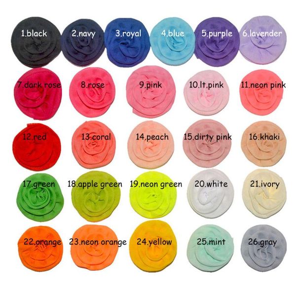 

30 шт / много 6сма шифон капусты розы с зажимом цветы для волос аксессуаров одежды, Slivery;white