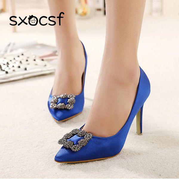 

women shoes high heels women heels pumps pointed toe silk stilettos female thin pumps elegant wedding shoes, Black