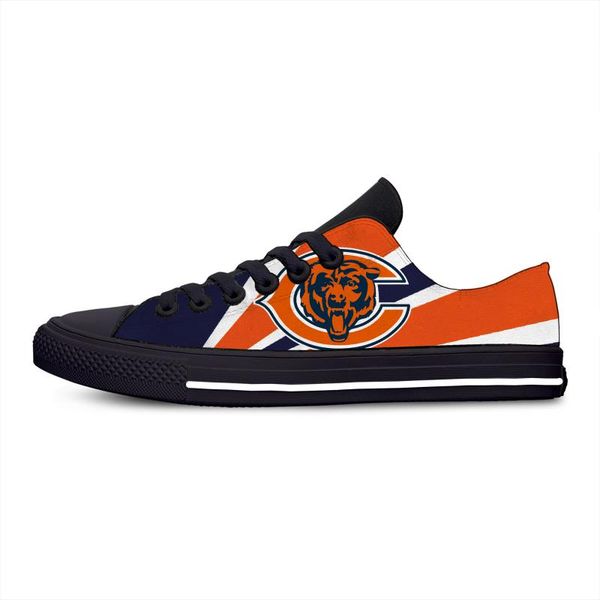 

bears pattern shoes women 2020 fashion ladies low canvas sneakers female canvas shoes for chicago football fans