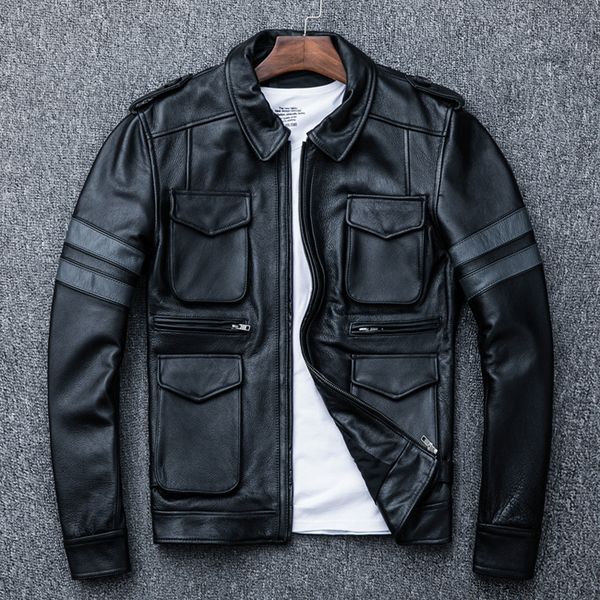 

2018 new men's leather jacket coat s-3x ing, Black