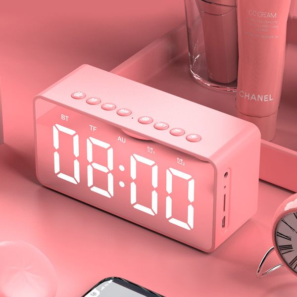 

mini loudspeaker portable bluetooth wireless speaker alarm clock subwoofers handscall profile stereo bass bluetooth 5.0 support tf card