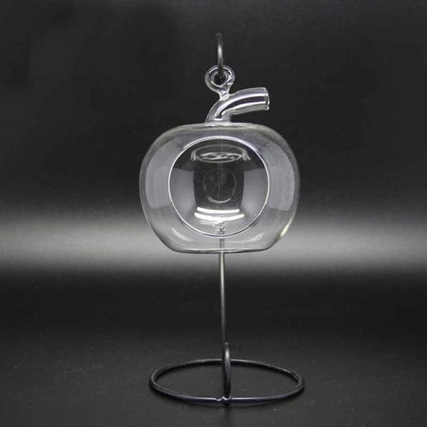 

1pc apple shaped glass vase micro landscape air plant diy bottle candlestick home decor vase flower pot