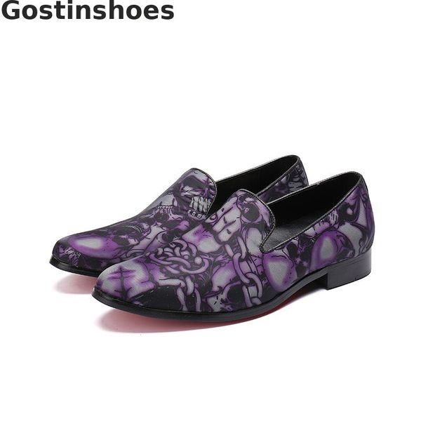 

3d printed men shoes genuine leather men loafers low heel set foot lazy fashion casual shoes leisure, Black