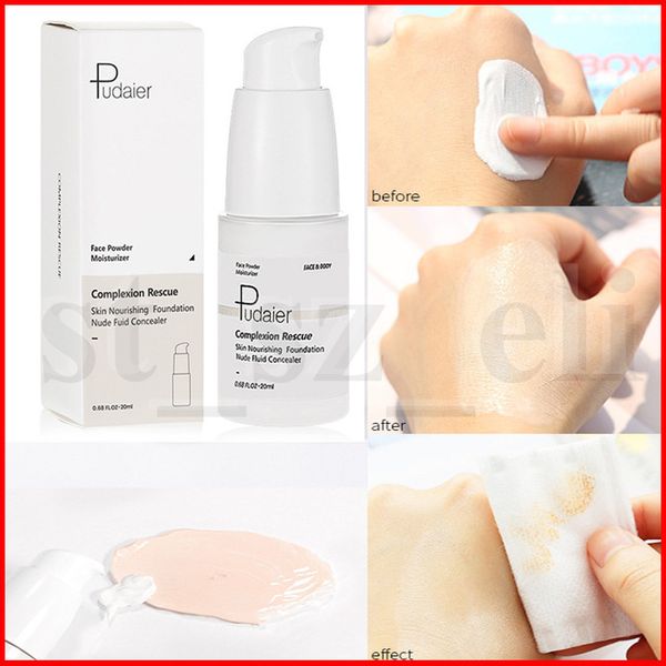 

pudaier face makeup skin temperature color changing liquid foundation complexion rescue nude fuid concealer powder moisturizer 25ml